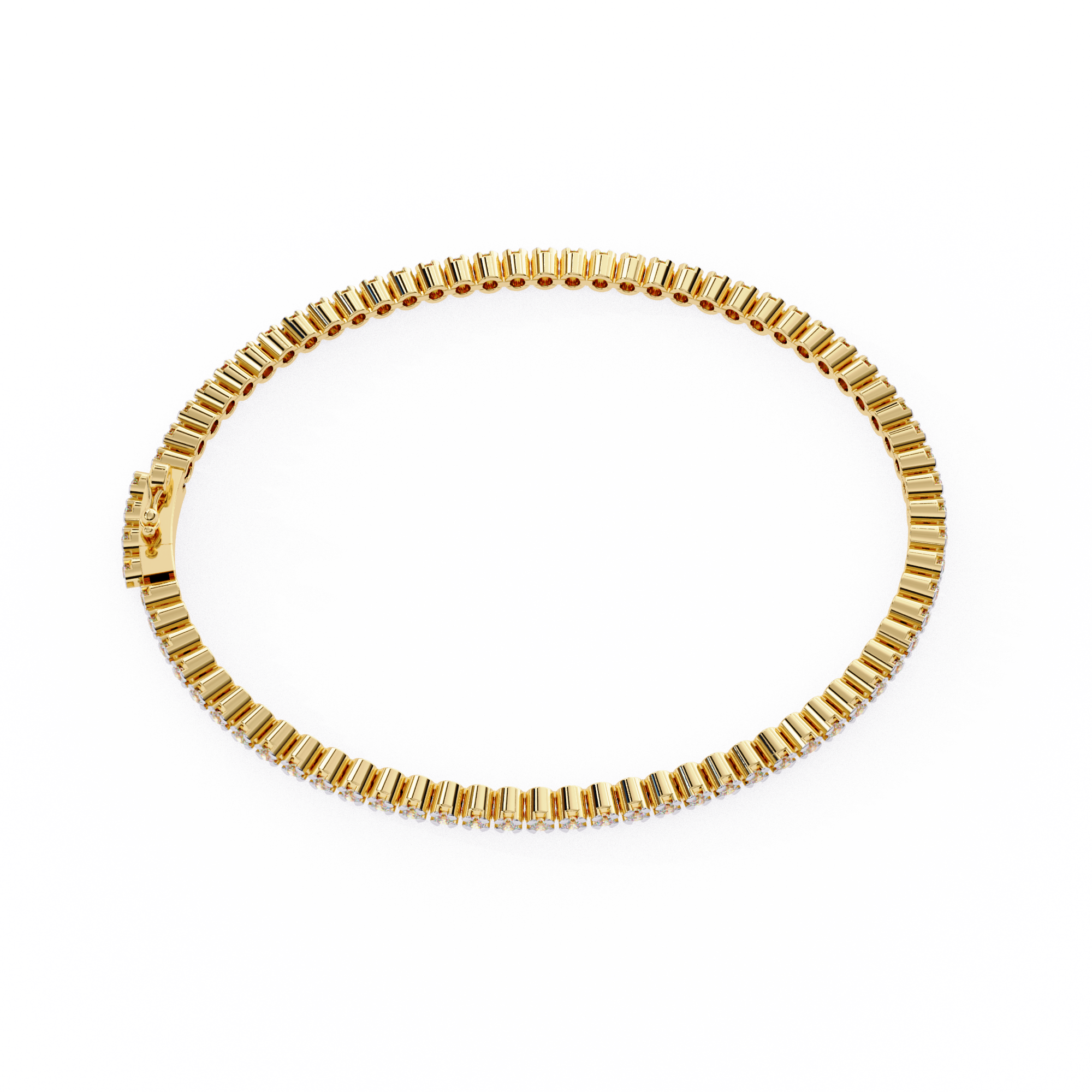 Solitairekart 1.13ct Round Cut Natural Diamond Tennis Bracelet-HI Color. VS-SI Clarity